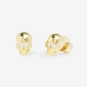 Gold Skull Stud Earrings